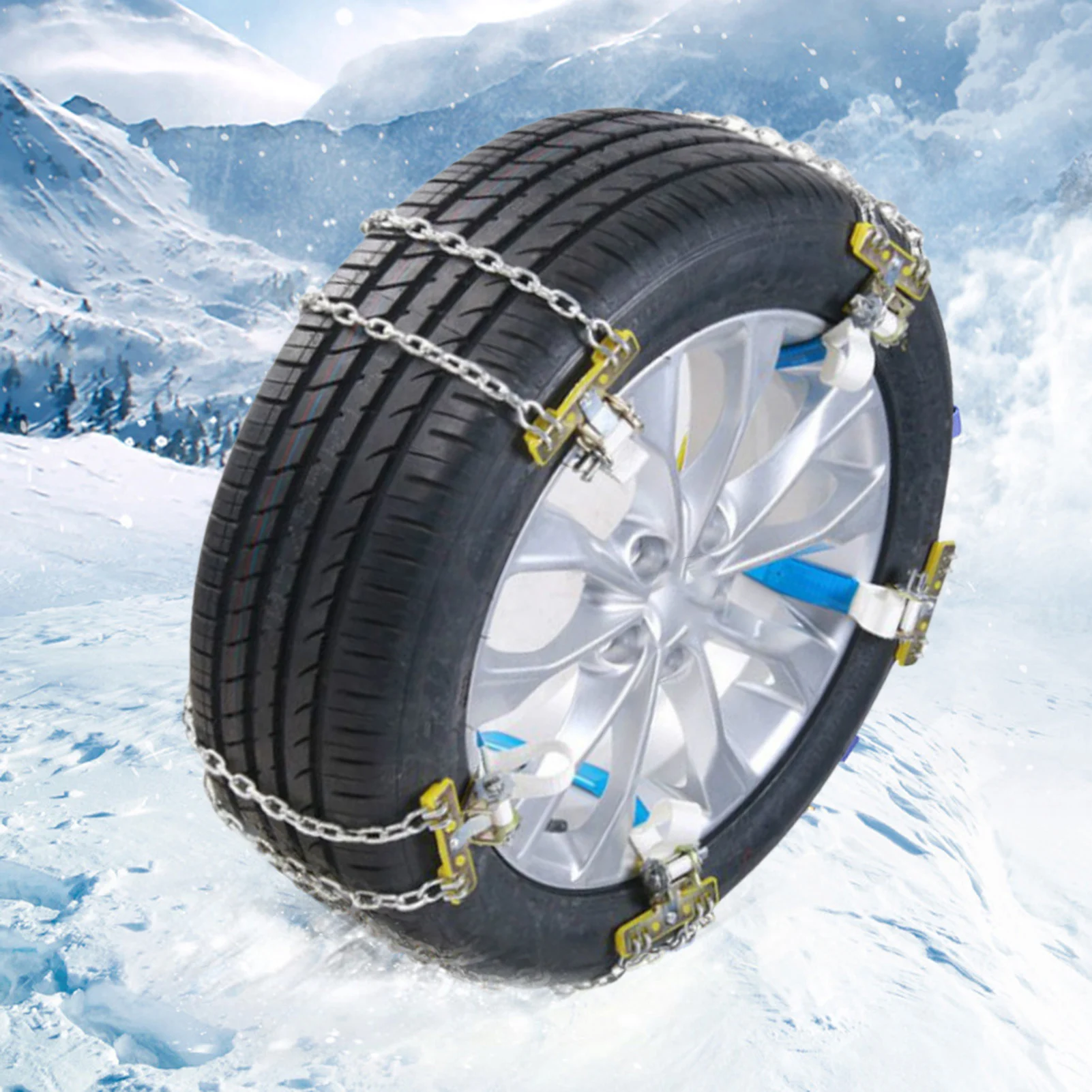 1PC Snow Chains For Car Anti-Skid Tire Chains Adjustable Auto Vehicles Tyre Cable Safe Belt For Car Universal S/M/L Real Shot