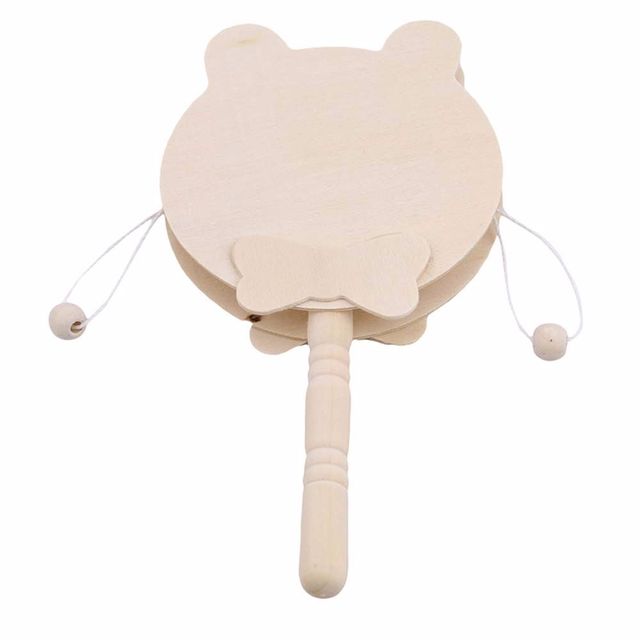 Wooden Rattles Pellet Drum Toy Rocking Drum Musical Instrument Toy For Newborn Baby Gift Pellet Baby Rattles Toy