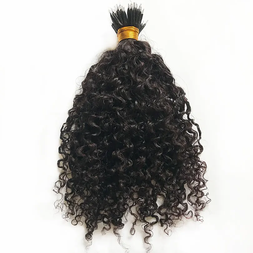 NanoRingHumanHairExtensionsBrazilianCurlyRemyHairsMicroBeads