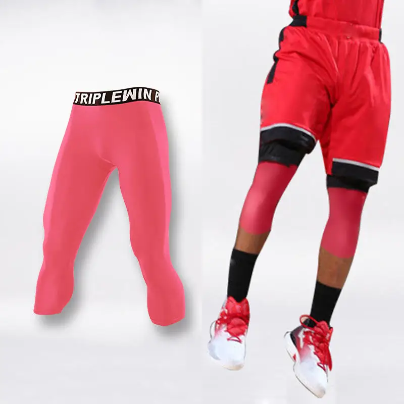Men Women Kids Children Capri Running Tights GYM 3/4 Pants Basketball Football Soccer Fitness Exercise Sport Hiking Leggings 01