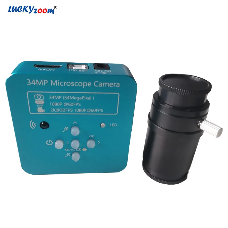 

34MP HDMI USB 1080P HD промышленный стерео микроскоп камера 60FPS Panasonic CMOS тринокулярный микроскоп адаптер
