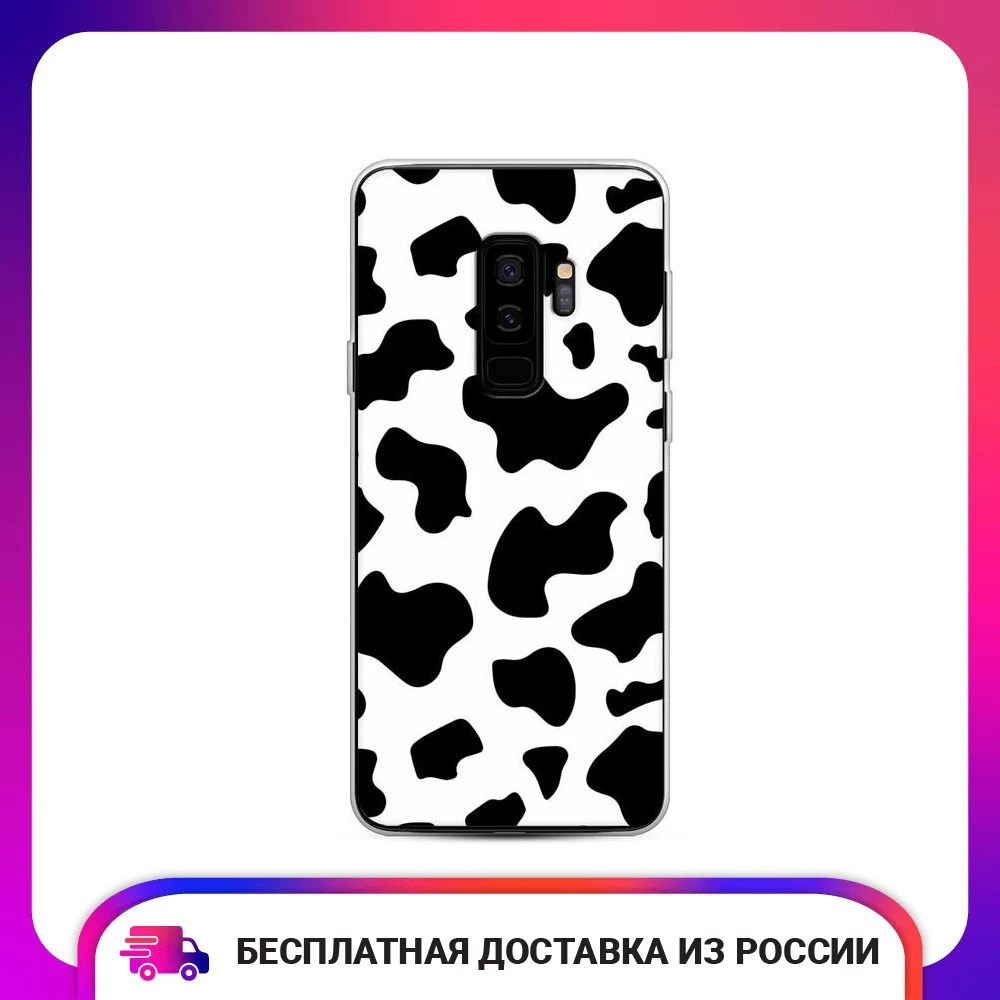 Чехол силиконовый для Samsung Galaxy S9 Plus Пятна коровы защитный тонкий мягкий
