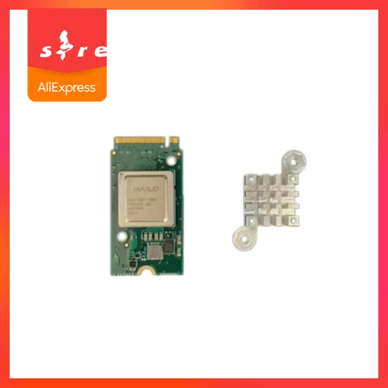 Modulo di Accelerazione AI Hailo-8 M.2 (Key M) 26Tops Hailo 8 con Dissipatore di Calore e Viti Compatibile con Raspberry Pi 5