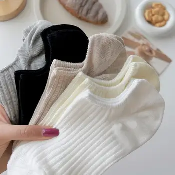 10 Pairs Thin Summer Socks Low-cut Invisible Socks Anti-slip Silicone Solid Color High Elasticity No Odor Daily Wear Outdoors Of 1