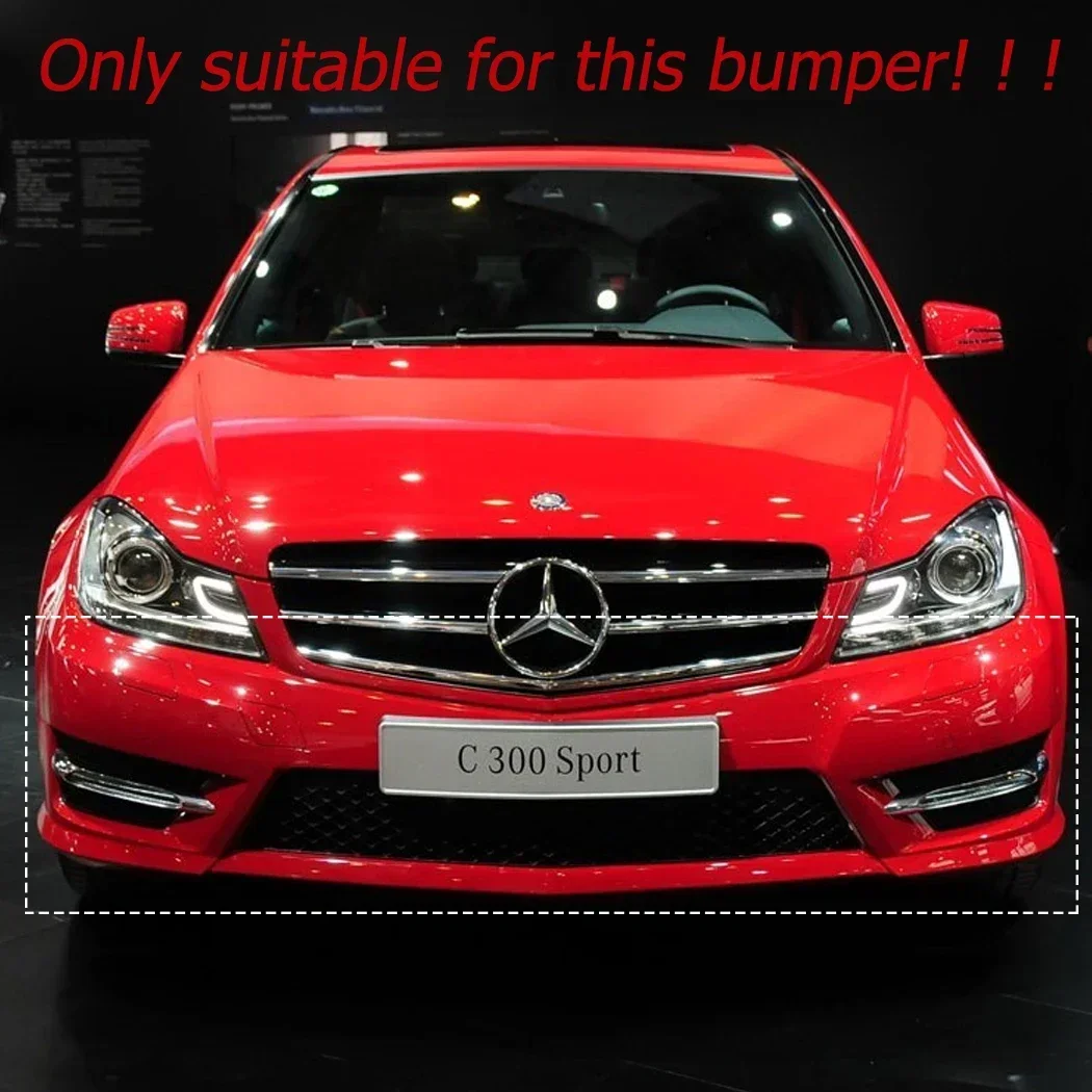 Front Spoiler Lip Gloss ABS Plastic For Mercedes-Benz C Class W204 S204 Facelift 2011-2014 AMG Line Sport