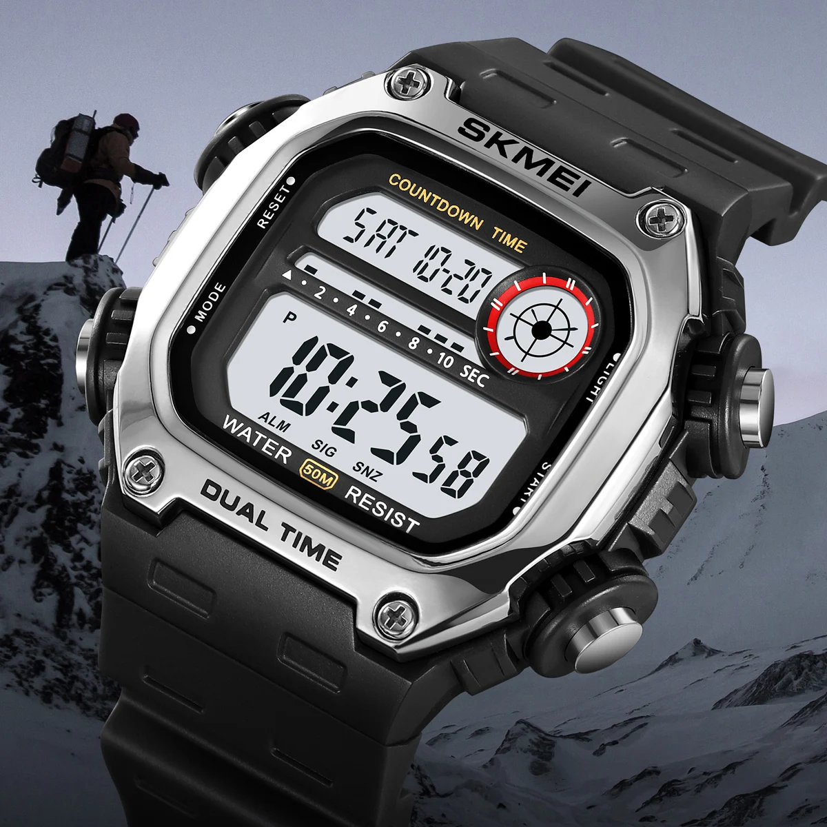 SKMEI Men's Waterproof Digital Sport Watch with Backlight and Stopwatch