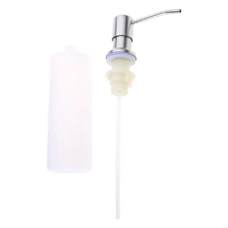 587F High-Quality Soap Dispenser Stainless Steel Head with Soft Silicone Body Easy to Fill Pump Bottle with Silicone Hose