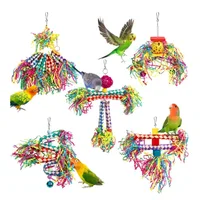 5-piece Parrot Toy Biting Toy Drawing Toy Finger Set Sichuan Pepper Wood Paper Silk Weaving Tube Toy Set 1