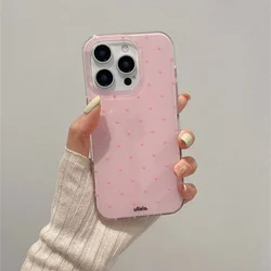 Gentle Pink Polka Dot Transparent Phone Case with Large Openings - iPhone 7 p or 8 p (SMT1506 Color)