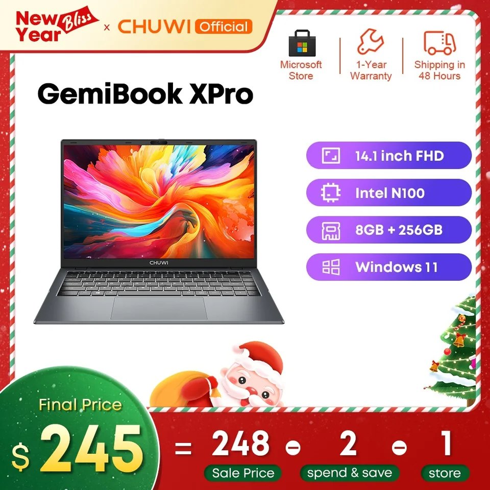 Pc Portable 14 CHUWI GemiBook XPro - Intel Celeron N100, 8 go de RAM, SSD  de 256 go, Windows 11 –