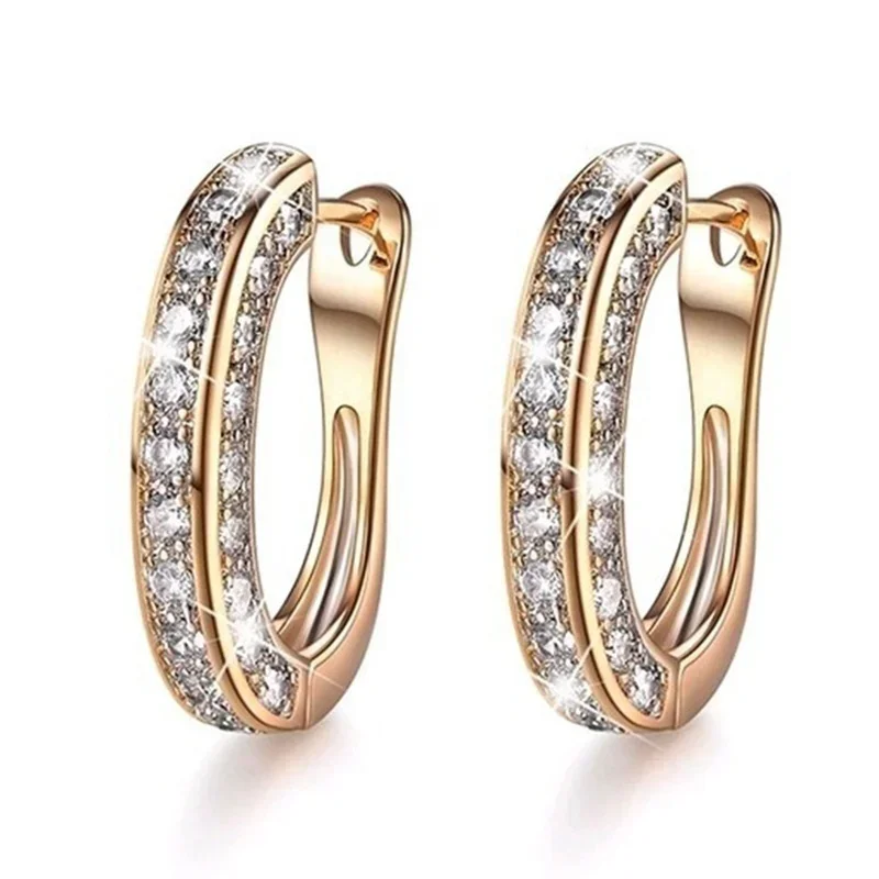 Clip Earrings Delysia King Three-sided Earcuff Luxury Rhinestone Girls Clip on Earrings