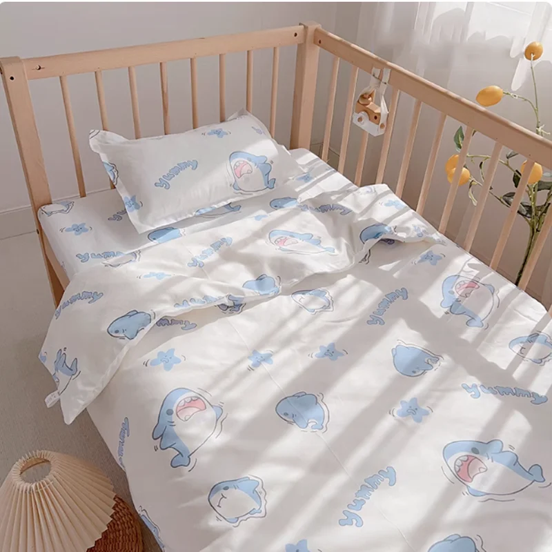 Cartooon Pattern Children Bed Quilt Cover Four Seasons Universal Newborn Quilt Cover Cotton Crib Baby Bedding