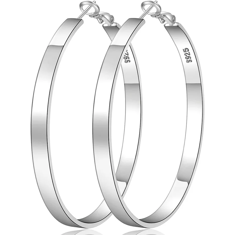 Earrings For Women Pairs Silver Hoop 925 Hypoallergenic