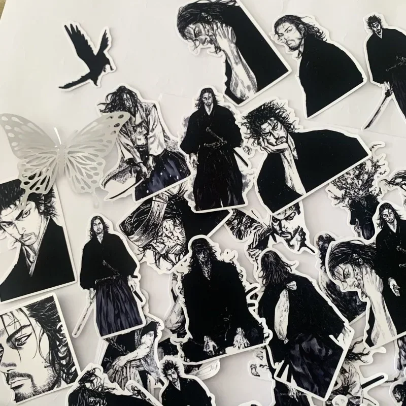 Anime Vagabundo Adesivos Miyamoto Musashi Sasaki Kojirou Preto Branco Estilo Manga Bonito Ipad Laptop Caixa do Telefone Presente Decoração