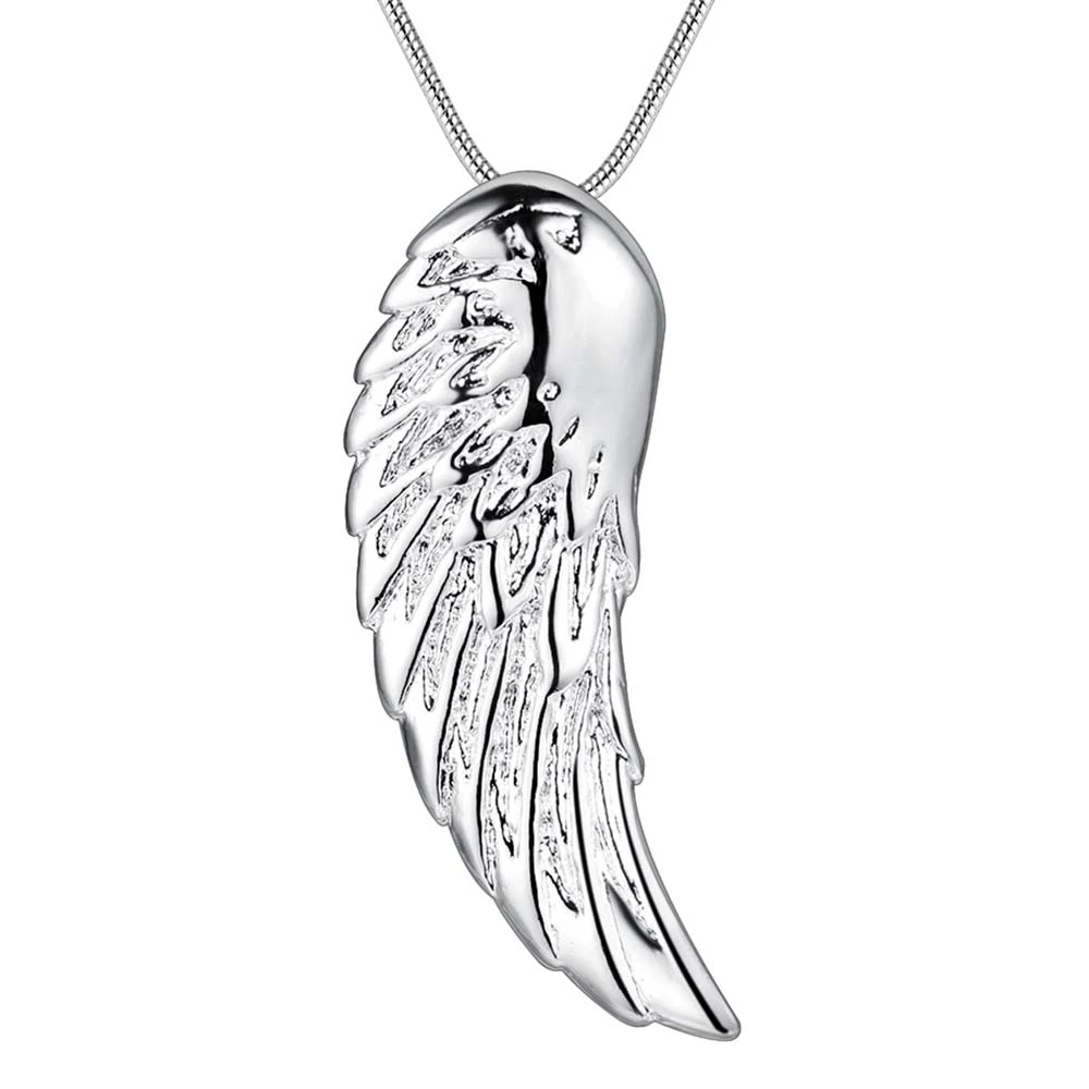 Pendant necklace 925 sterling silver angel wings pendant for women jewelry