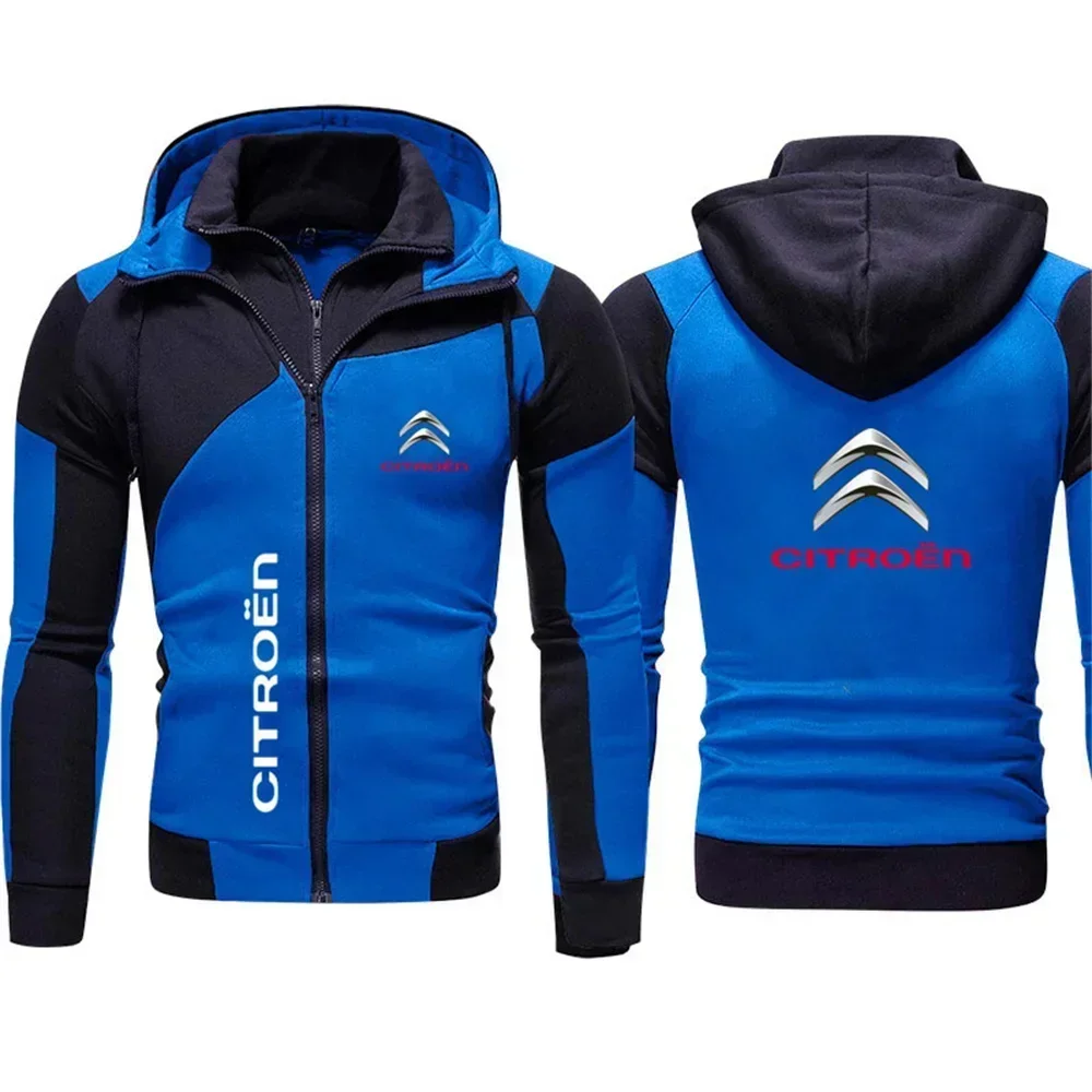 Car Logo Citroen Men's Double Zipper Jacket Harajuku Fashion Windproof Jacket Outdoor Fishing and Mountaineering Top 4