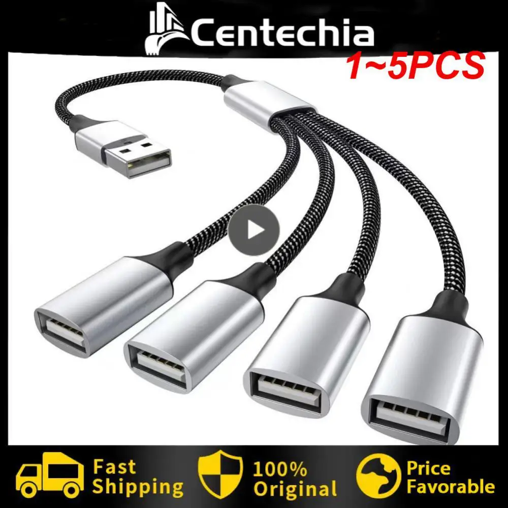 1~5PCS to 3 USB 2.0 HUB Dual 4Port Multi Splitter Adapter OTG for PC Laptop Surface Computer Accessories USB A Extension Power