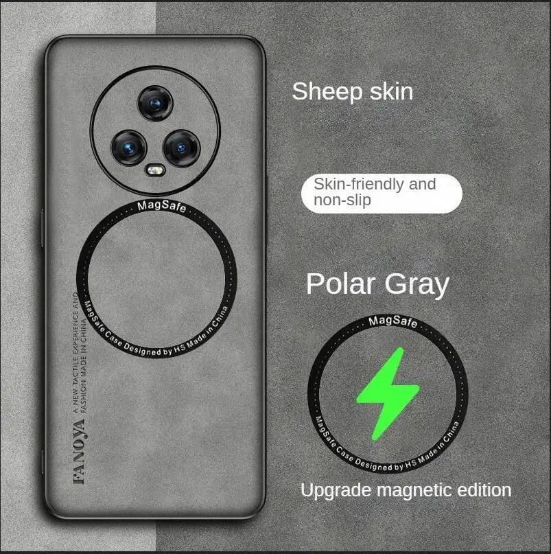 Étui en cuir d'agneau magnétique mat pour Huawei Mate 60 50 P40 P50 Pro Magsafe Charge sans fil couverture souple antichoc_voghion.com