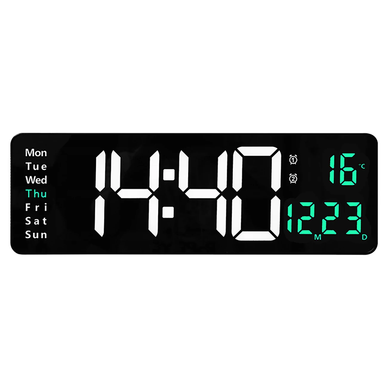 LED Digital Wall Clock Large Screen Temperature Date Day Display Electronic LED Clock with Remote Control Living Room Decoration 