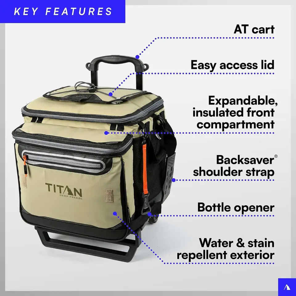 titan collapsible rolling cooler
