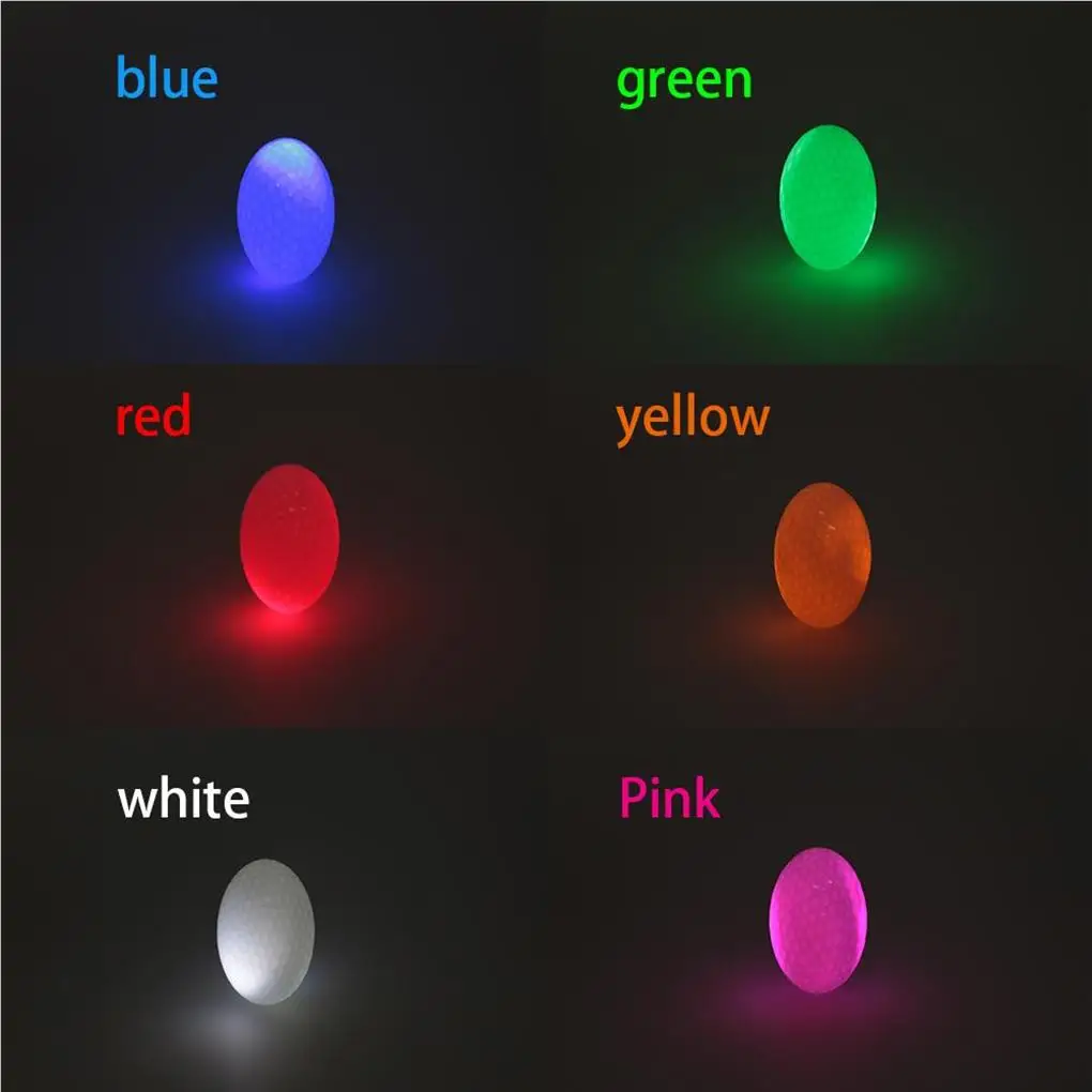 

6pcs Glow Golf Balls Training Ball Accessories Flashing Decorative Items