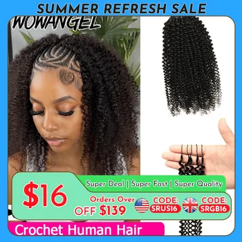 Afro Kinky Curly Crochet Braiding Human Hair Tight Curly Pre-Separated Knotless Feather Crochet Human Hair Extensions With Loop 1