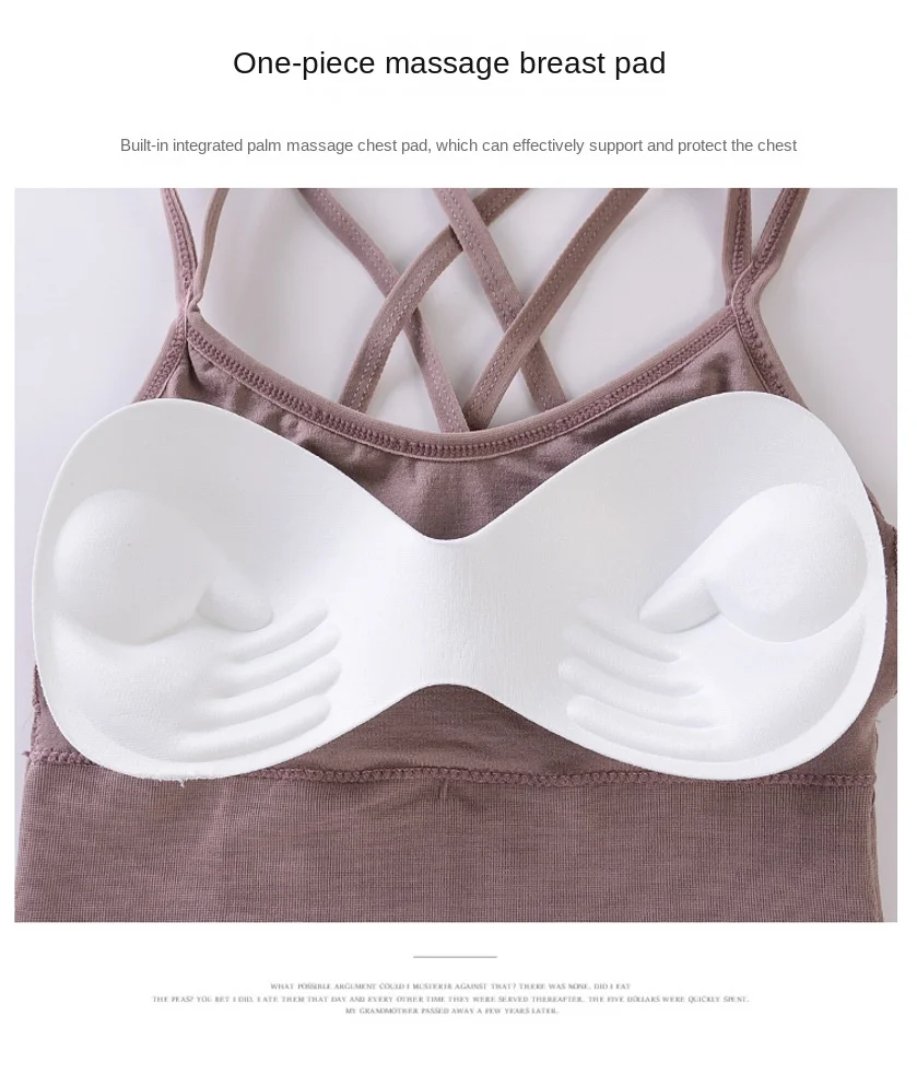 Description Picture 6 of itemWomen Tops Sexy Tank Top Women Shockproof Sexy Back Sports Bras Breathable Built In Bra Solid Color Camis 2023 New топ женский