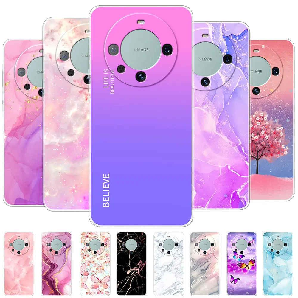 Per Huawei Mate 60 Pro + Plus Cover Posteriore Per Huawei Mate 50 Pro Mate 50E Silicone Trasparente Soft Coque Per Huawei Mate 60 Funda