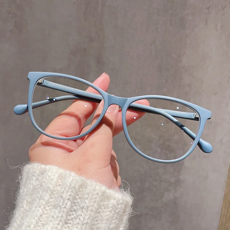 TR90 Anti Blue Light Cat Eye Reading Glasses Women Luxury Optical Computer Eyewear Female Ultralight Double Color Frame Glasses 4
