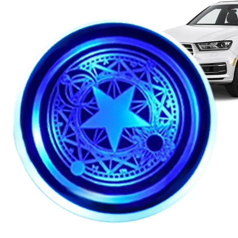 1PC 7 Colors Car LED Luminous Water Cup Pad Auto Cup Bottle Holder Coaster Anti-slip Pad Mats Interior Atmosphere Light Decor
