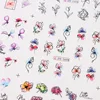 12 PCs Nail Sticker Set Spring Summer Water Decal Nail Art Ink Flowers Leaves Graffiti Slider for Nail Decoration Foils Tattoo 6