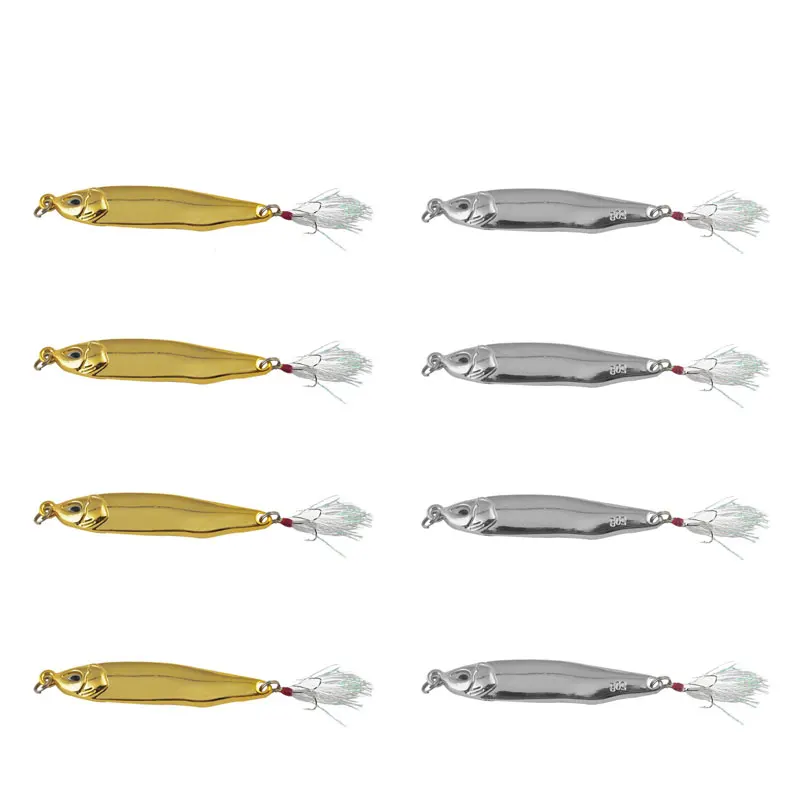 16 pièces leurres de pêche appâts Spinner, appâts Spinner en métal dur pour  saumon truite B, Kit de cuillères Spinnerbait avec Triple