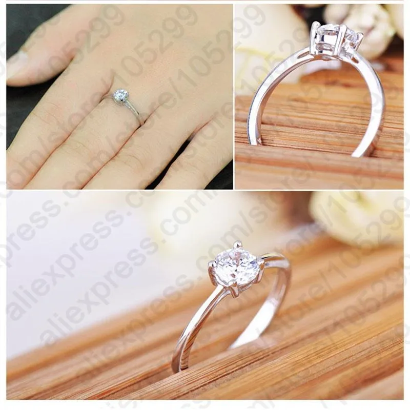 925 Sterling Silver Wedding Band Rings With Crystals For Women Female Wedding Anniverysary Gifts silver rings silver ring wedding rings