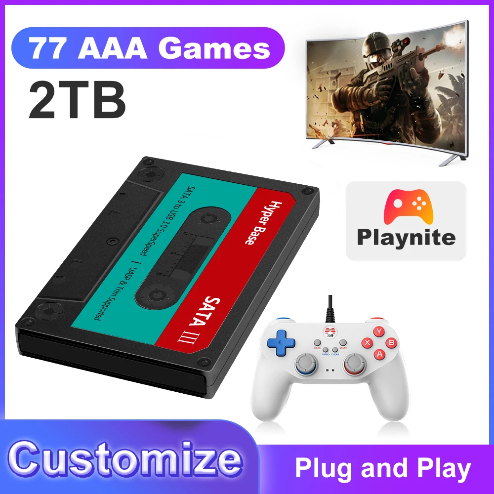 2T Tragbare Externe Spiel HDD Playnite System mit AAA Spiele für PS2/PS3/PS4/XBOX/wiiU/Wii/MAME