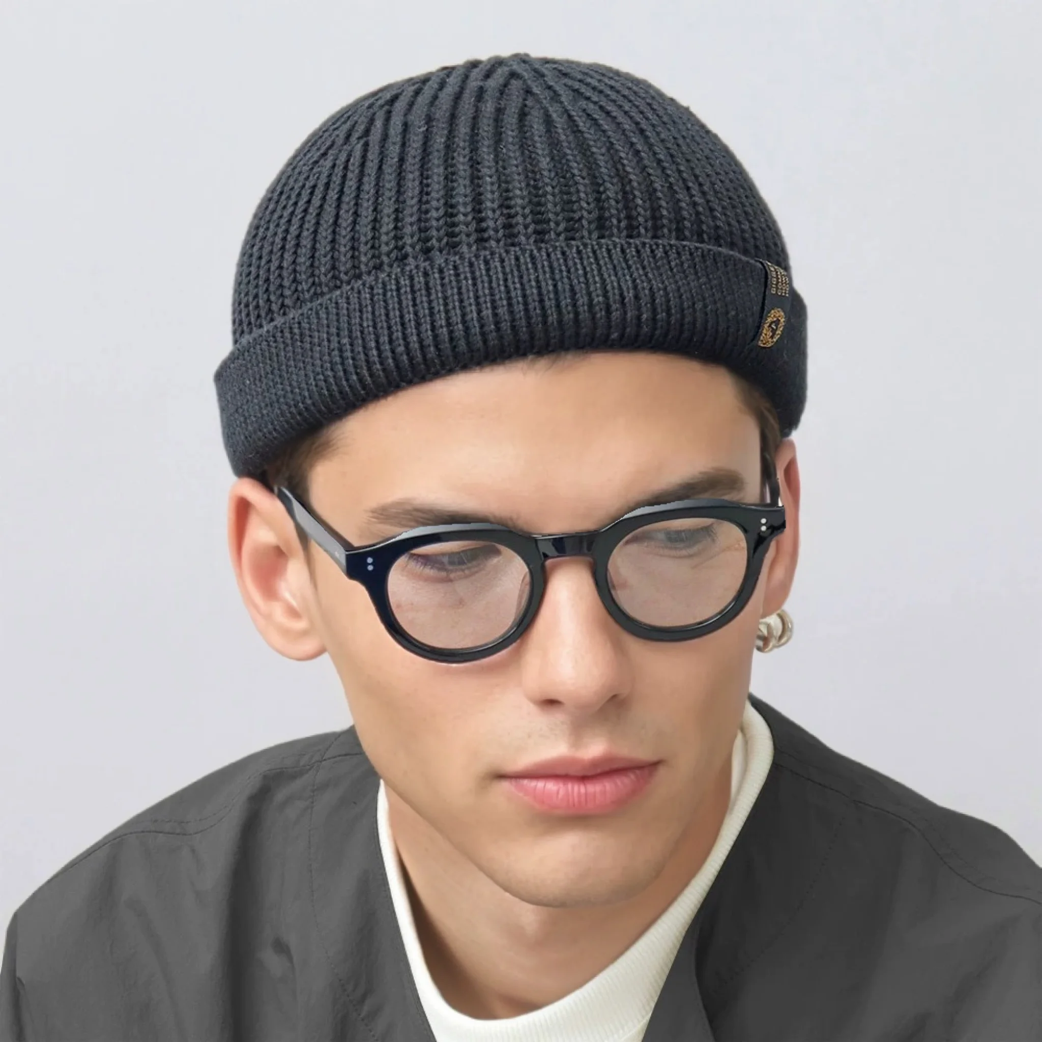 New Men Outdoor Skull Cap Fashion Short Melon Winter Dandy Hats Sailor Style Landlord Hats For Men Autumn Short Beanie Cap