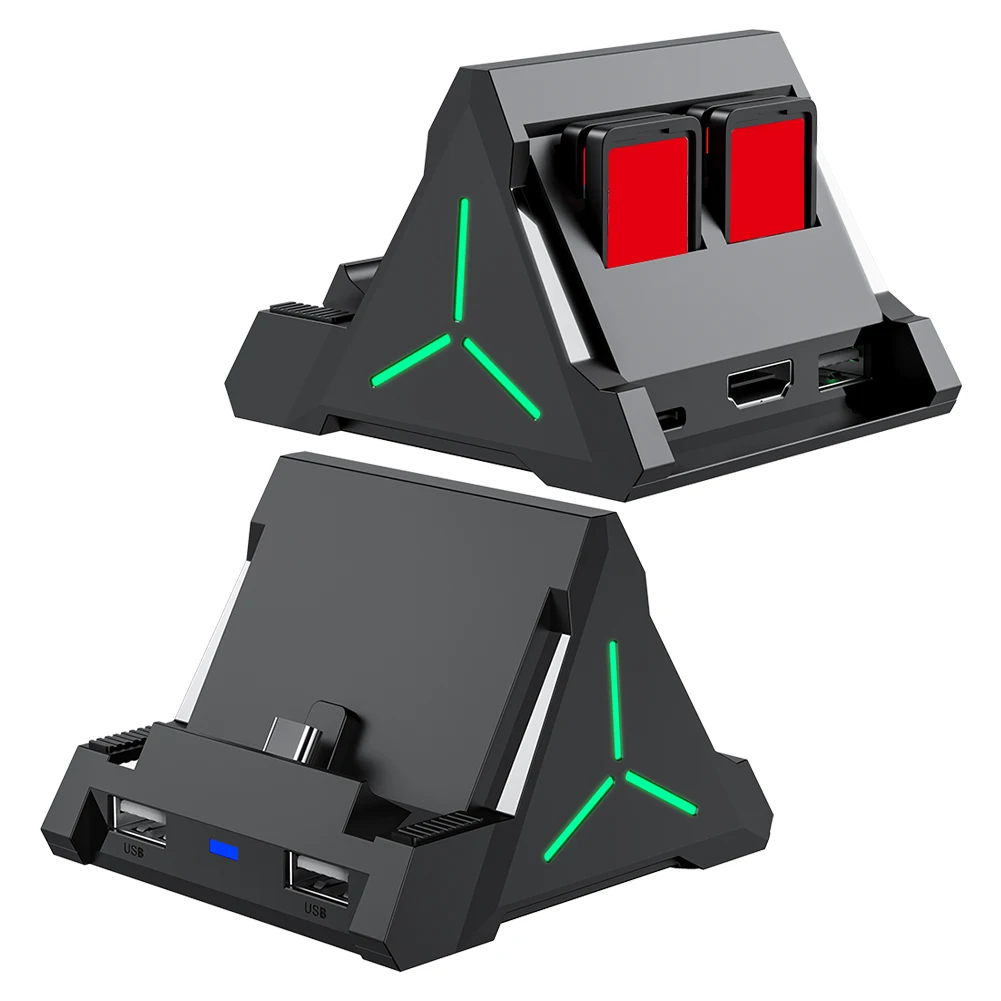For Switch TV Docking Station Portable Charging Stand with HDMI-Compatible USB Type C Ports Base Charger Stand for Switch Dock