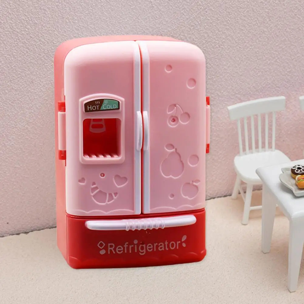 Mini Fridge Toy Cute Realistic Small Simulated Nice-looking Decorative Openable 1/12 Dollhouse Kitchen Furniture Food Toy for Mi