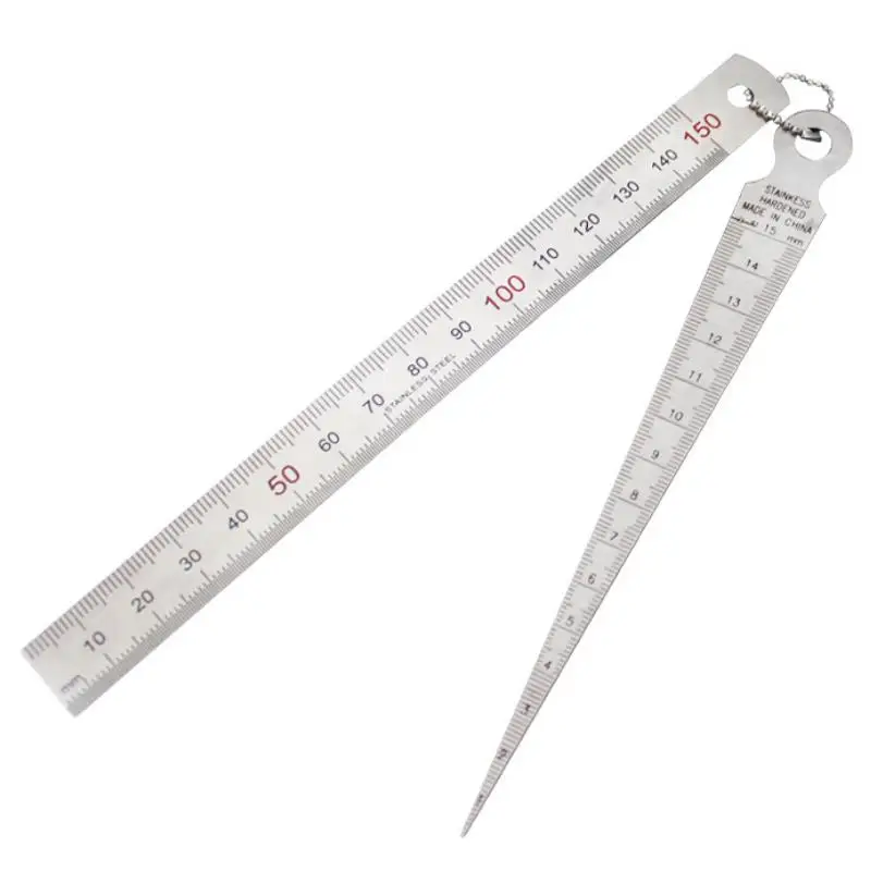 1-15mm Set Wedge Feeler Gauge Clearance Ruler Probe Taper Gauge Gap Measurement Tools Steel Ruler Wedge Valve Thickness feeler gauge taper gauge