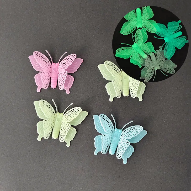Luminous Wall Sticker Butterfly and Flower Room Decoration for Girls Glow in the Dark Fluorescent Sticker