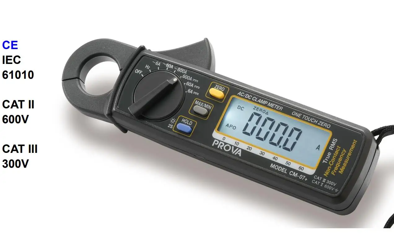 CM-07+ AC/DC Clamp Meter (True RMS) 600A