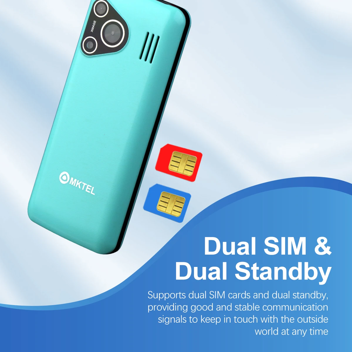 MKTEL M82 Feature Phone 2.4inch Display Dual Sim Dual Standby MTK6261M 1800mAh MP3/MP4/FM/Radio/Bluetooth/GPRS/GSM 850/900/1800/ 3