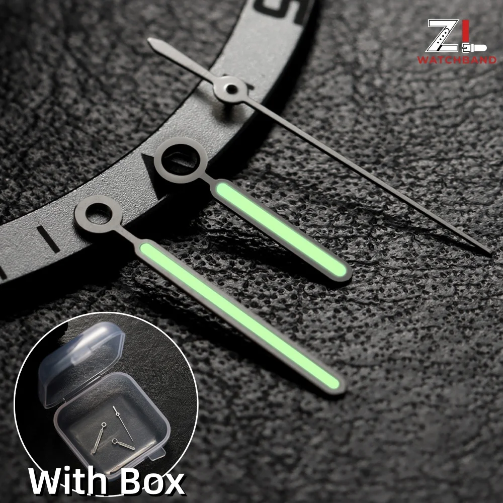 Silver Watch Hands with Green Luminous Feature - Premium Timepiece Accessory