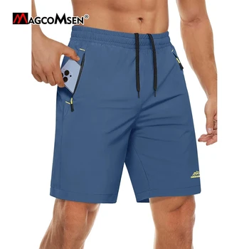 MAGCOMSEN Men's Workout Shorts Gym Sports Casual Clothing Solid Color Fitness Running Quick Dry Breathable Training Short Pants 1