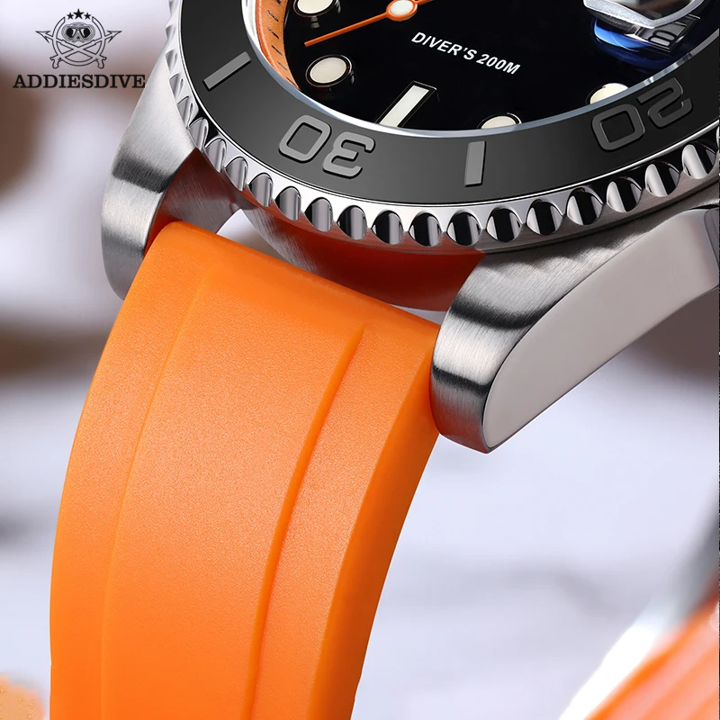 ADDIESDIVE AD2040 NEW Fasion Quartz Sport Watch TPU Watch Band 20Bar Waterproof BGW9 Super Luminous Watch For Men Montre Homme