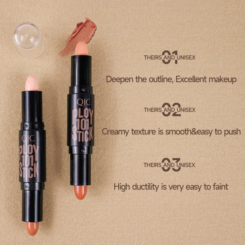 Double Head Shaping Stick Cosmetics Makeup for Women Side Face Shadow Highlight Contour Makeup Pencil Waterproof Durable Make Up