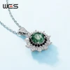 WES 925 Sterling Silver Natural Moss Agate Pendant for Woman No Chain Exquisite Jewelry Engagement Gifts Wholesale Gold Plated 4