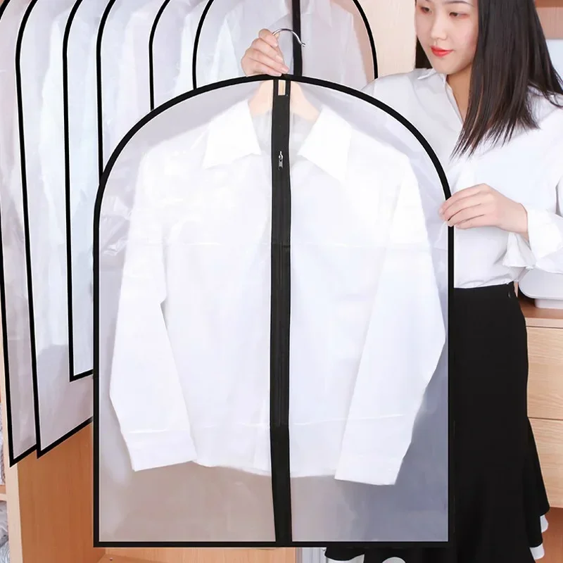 Clothes Storage Bag Transparent Waterproof Dustproof Clothes Dust Cover 5pcs