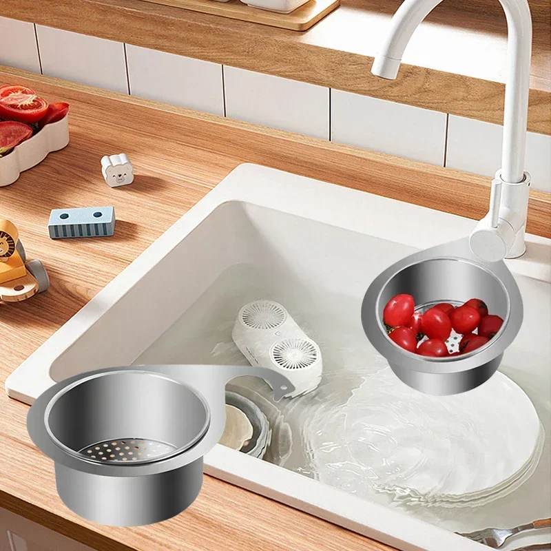 Sink Strainer Stainless Steel Swan Removable Goosehead Storage Drainage Basket Hanging Wet & Dry Drainage Racks