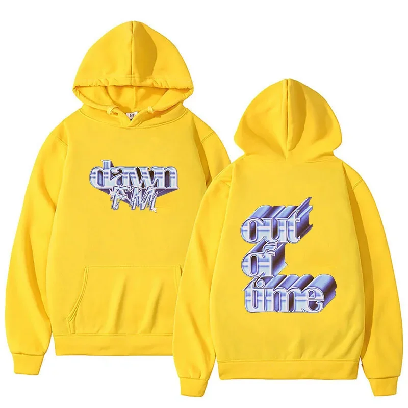 The Weeknd Dawn Fm Black Double Sided Print Hoodie Unisex Oversized Harajuku Sweatshirt Men Women Loose Brand Hoodies