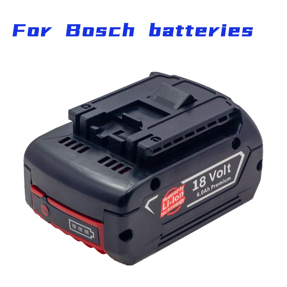 For Bosch 18V 6.0AH Replacement AL1860 BSH PLH RHS GSB GCB GDX GHO GKS GSA Electric Drill Wrench Lithium Ion Battery Charger Set